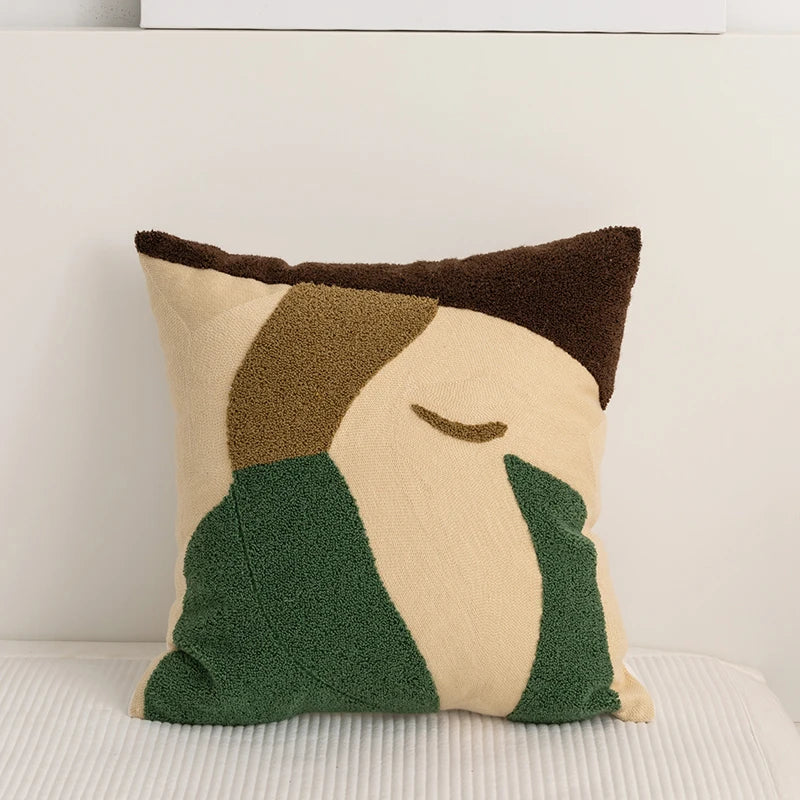 Abstract Embroidery Cushion Cover