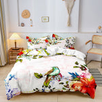 Floral and Bird Bedding Set