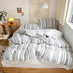 Stripe and Tassel Duvet Set