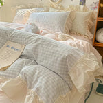 Gingham Ruffle Duvet Cover Set