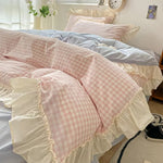 Gingham Ruffle Duvet Cover Set
