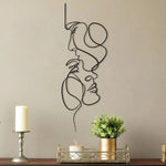 Minimalist Line Face Wall Sculpture