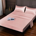 Ice Silk Bed Sheet Set
