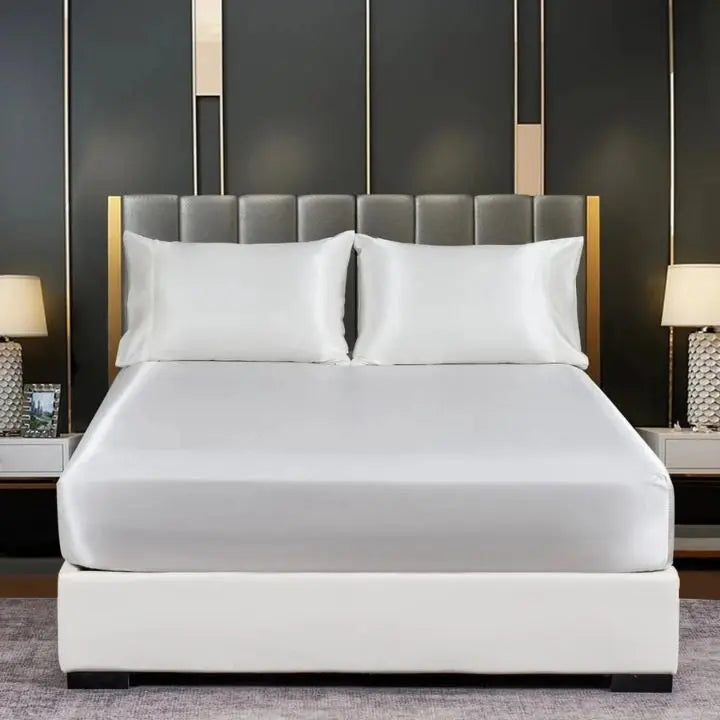 Ice Silk Bed Sheet Set