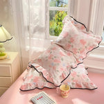 Gauze Floral Ruffle Pillowcases