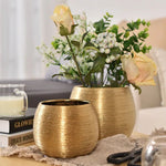 Textured Gold Plant Pot