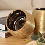 Textured Gold Plant Pot