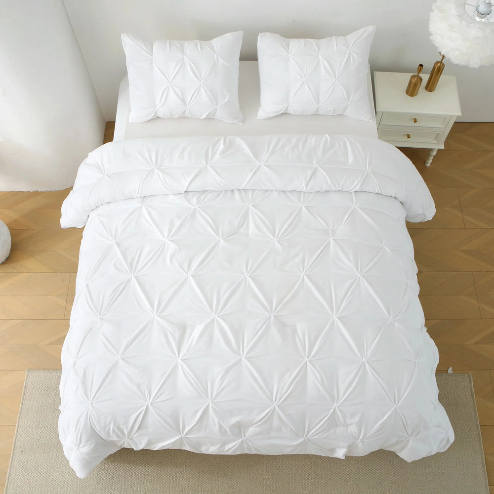 Jacquard Pintuck Duvet Cover Set