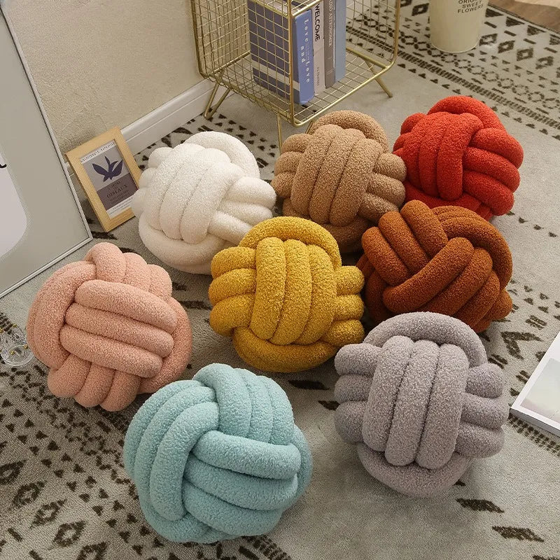 Knot Ball Sheepskin Cushion