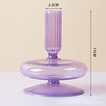 Lilac Glass Candlestick Holder