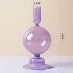Lilac Glass Candlestick Holder