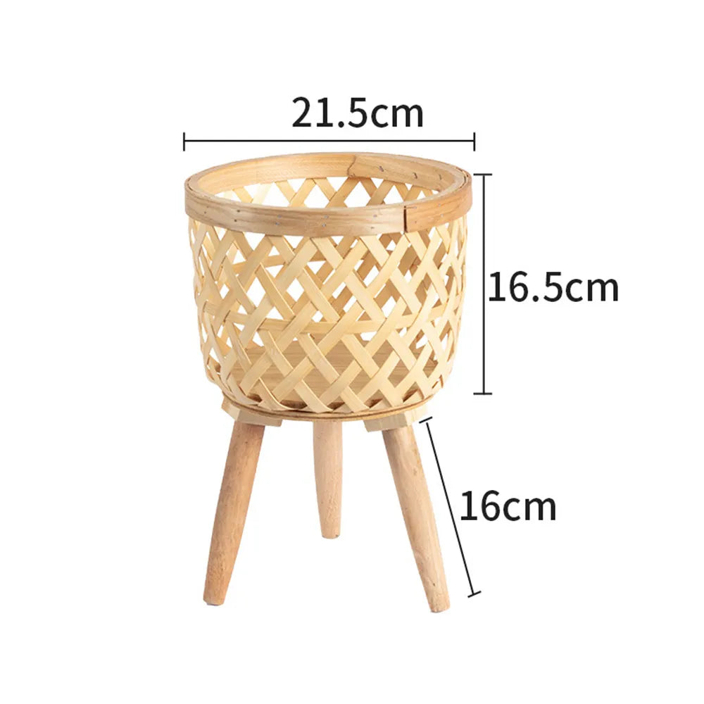 Woven Bamboo Plant Pot with Stand