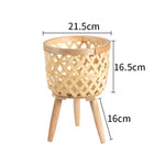 Woven Bamboo Plant Pot with Stand