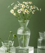 Petal-Textured Glass Vase