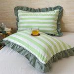 Striped Ruffle Lace Pillowcases