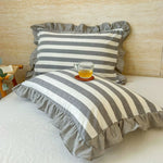 Striped Ruffle Lace Pillowcases