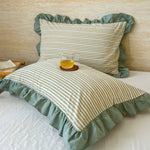 Striped Ruffle Lace Pillowcases