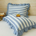 Striped Ruffle Lace Pillowcases
