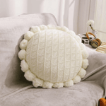 Pom Pom Tassel Round Cushion