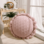 Pom Pom Tassel Round Cushion
