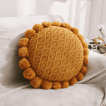 Pom Pom Tassel Round Cushion