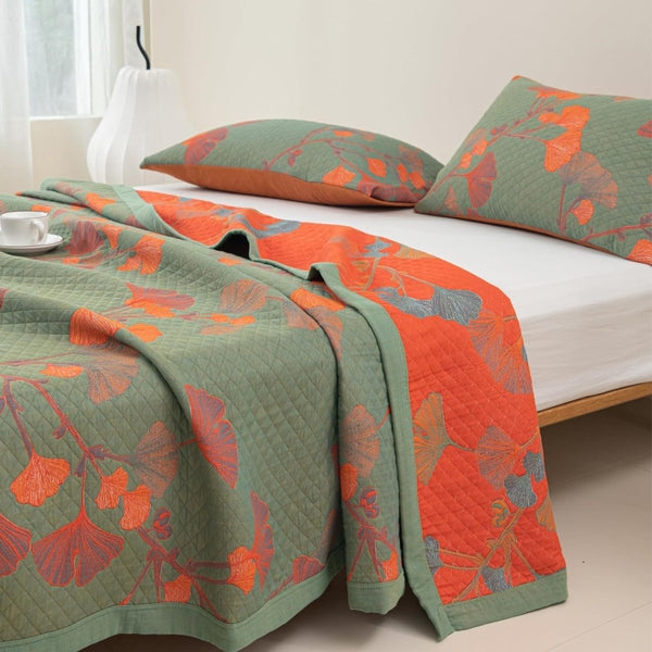 GinkgoQuilt Cotton Reversible Comforter Set