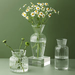 Petal-Textured Glass Vase