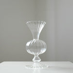 Petal-Textured Glass Vase