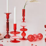 Glass Candle Holder and Vase Set