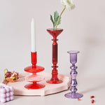 Glass Candle Holder and Vase Set